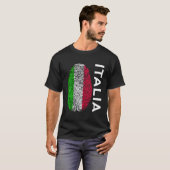 フラグイタリアン指紋デザインイタリア Tシャツ (正面フル)