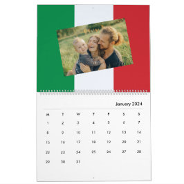 フラグイタリアン2025 Calendario Personalizzatoカスタム カレンダー