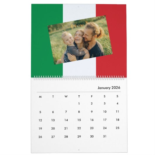 フラグイタリアン2025 Calendario Personalizzatoカスタム カレンダー (1月 2026)