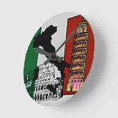 フラグイタリアン ラウンド壁時計 (傾斜)