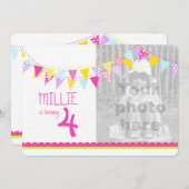 フラグカラフルガールズ4th誕生日パーティー招待状 招待状 (正面/裏面)