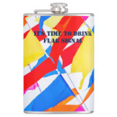 フラグカラフル。フラッグシグナルを飲む時間 フラスク (正面)