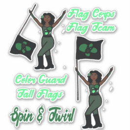 フラグカラーガードシール（緑の花） シール