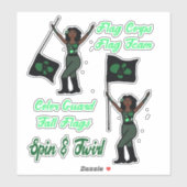 フラグカラーガードシール（緑の花） シール (シート)