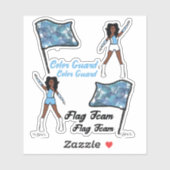 フラグカラーガードステッカー(スカイブルーホワイト3) シール (シート)