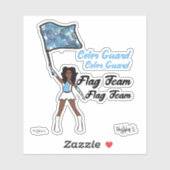 フラグカラーガードステッカー（スカイブルー白4） シール (シート)