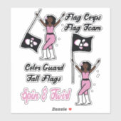 フラグカラーガードステッカー（ピンクバースト） シール (シート)