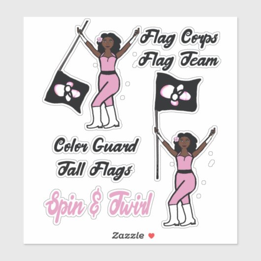 フラグカラーガードステッカー（ピンクバースト） シール (シート)