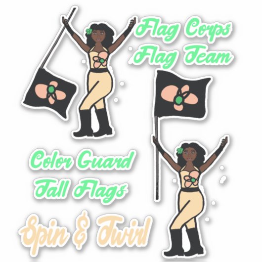 フラグカラーガードステッカー(ライムBeige) シール (正面)