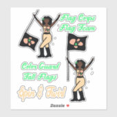 フラグカラーガードステッカー(ライムBeige) シール (シート)