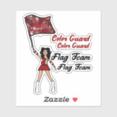 フラグカラーガードステッカー(赤い白) シール (シート)