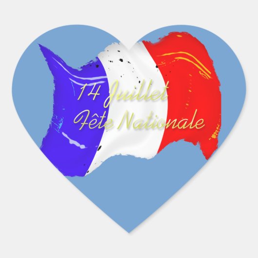 フラググランジフランスのハートステッカー ハートシール (正面)