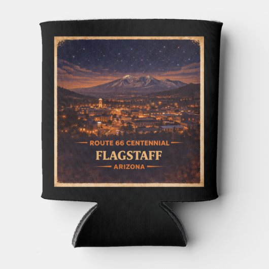 フラグスタッフ・アリゾナ100年史 星空の夜 缶クーラー (正面)