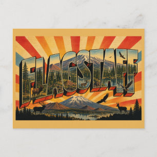 フラグスタッフ アリゾナ 山 森 湖 アート ポストカード