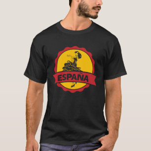 フラグスペインのエスパーナスペインフラメンコバッジ Tシャツ
