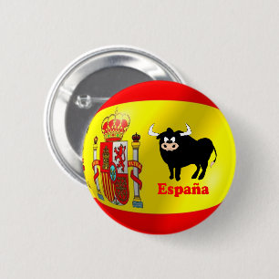 フラグスペインのブラックブル 缶バッジ