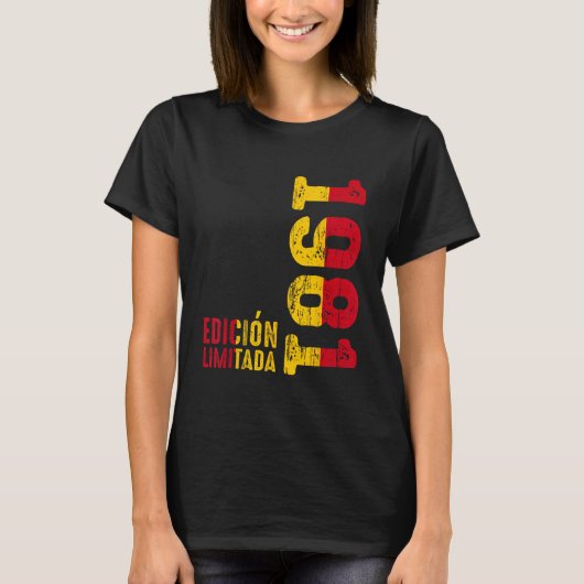 フラグスペインのレトロ1981年1981年ヴィンテージ1981罪 Tシャツ (正面)