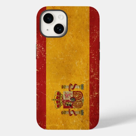 フラグスペインのヴィンテージグランジ Case-Mate iPhoneケース (裏面)