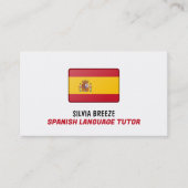 フラグスペインの、言語スペインの教師、先生 名刺 (正面)