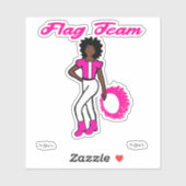 フラグチームリングや輪シール(ピンク) シール (シート)