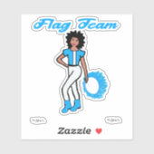 フラグチームリングや輪シール（青） シール (シート)