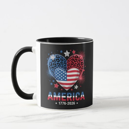フラグハートヒョウ 1776 2026 七月四日 マグカップ (左)