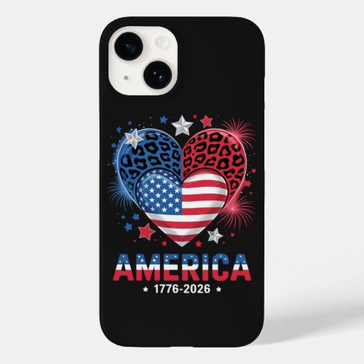 フラグハートヒョウ 1776 2026 七月四日 Case-Mate iPhoneケース (裏面)