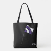 フラグパーソナライズされたトート（紫の白） トートバッグ (裏面)