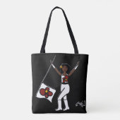 フラグパーソナライズされたトート(赤花) B トートバッグ (裏面)