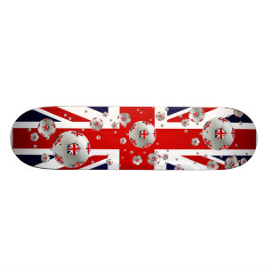 フラグフットボールの球の英国国旗のイギリスの旗 スケートボード