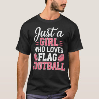 フラグフットボールを愛する女性のためのデザインL Tシャツ