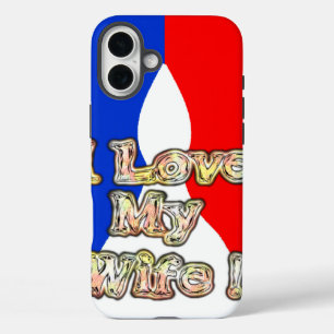 フラグフランスのハクナマタタ私は私の妻のイメージを愛する.png iPhone 16 plusケース
