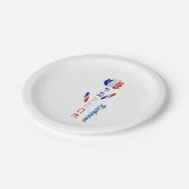 フラグフランスのバラパーソナライズされたパーティー ペーパープレート (アングル)