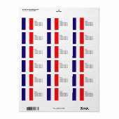 フラグフランスの住所 シールまたは名前タグ ラベル (フルシート)