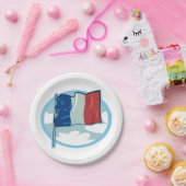 フラグフランスの赤白青紙プレート ペーパープレート (パーティー)