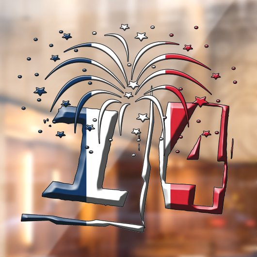 フラグフランスの7月14日クアトルツジュイレットBastille日 ウィンドウサイン (シート2)