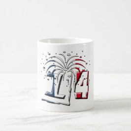 フラグフランスの7月14日クアトルツジュイレットBastille日 コーヒーマグカップ