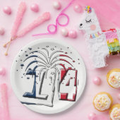 フラグフランスの7月14日クアトルツジュイレットBastille日 ペーパープレート (パーティー)