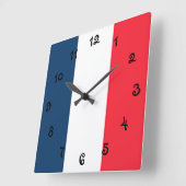 フラグフランスの スクエア壁時計 (傾斜)