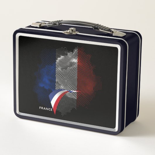 フラグフランス国旗 メタルランチボックス (正面)