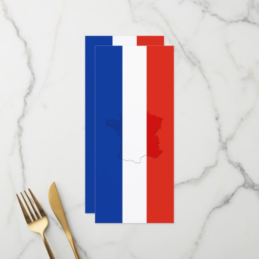 フラグフランス国旗 メニュー (正面/裏面インサイチュ)