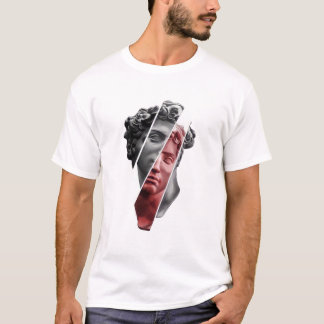 フラグメントポートレートTシャツ - モダン抽象美学 Tシャツ