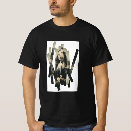 フラグメントポートレートTシャツ - モダン抽象美学 Tシャツ (正面)