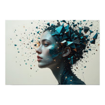 フラグメント化されたアイデンティティティーポスター抽象芸術ウォールアート