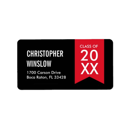 フラグモダンの目盛ラベル – 赤 ラベル (正面)