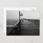 フラグラービーチピアブラックアンドホワイト写真 ポストカード (正面/裏面)