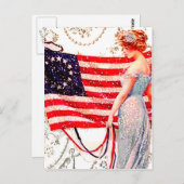 フラグレディ4th 7月愛国的ヴィンテージはがきアート ポストカード (正面/裏面)