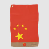 フラグ中国のと中国モノグラムの/ゴルフ ゴルフタオル (正面)