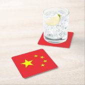 フラグ中国の スクエアペーパーコースター (インサイチュ)