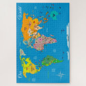 フラグ付きのワールドマップ   ジグソーパズル (縦)